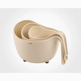 ست برنج شوی سه سایز دسته دار لیمون